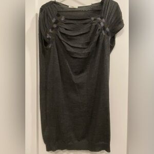 PRADA Grey Wool & Silk Avant-Garde
Draped Knit Mini Dress / Tunic - Size 42